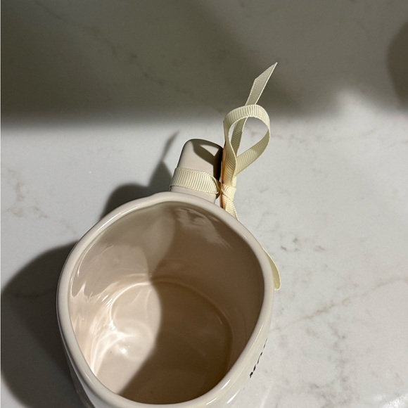 Rae Dunn White Mug with Tan Floral Design - MORNING GORGEOUS New - Picture 5 of 6